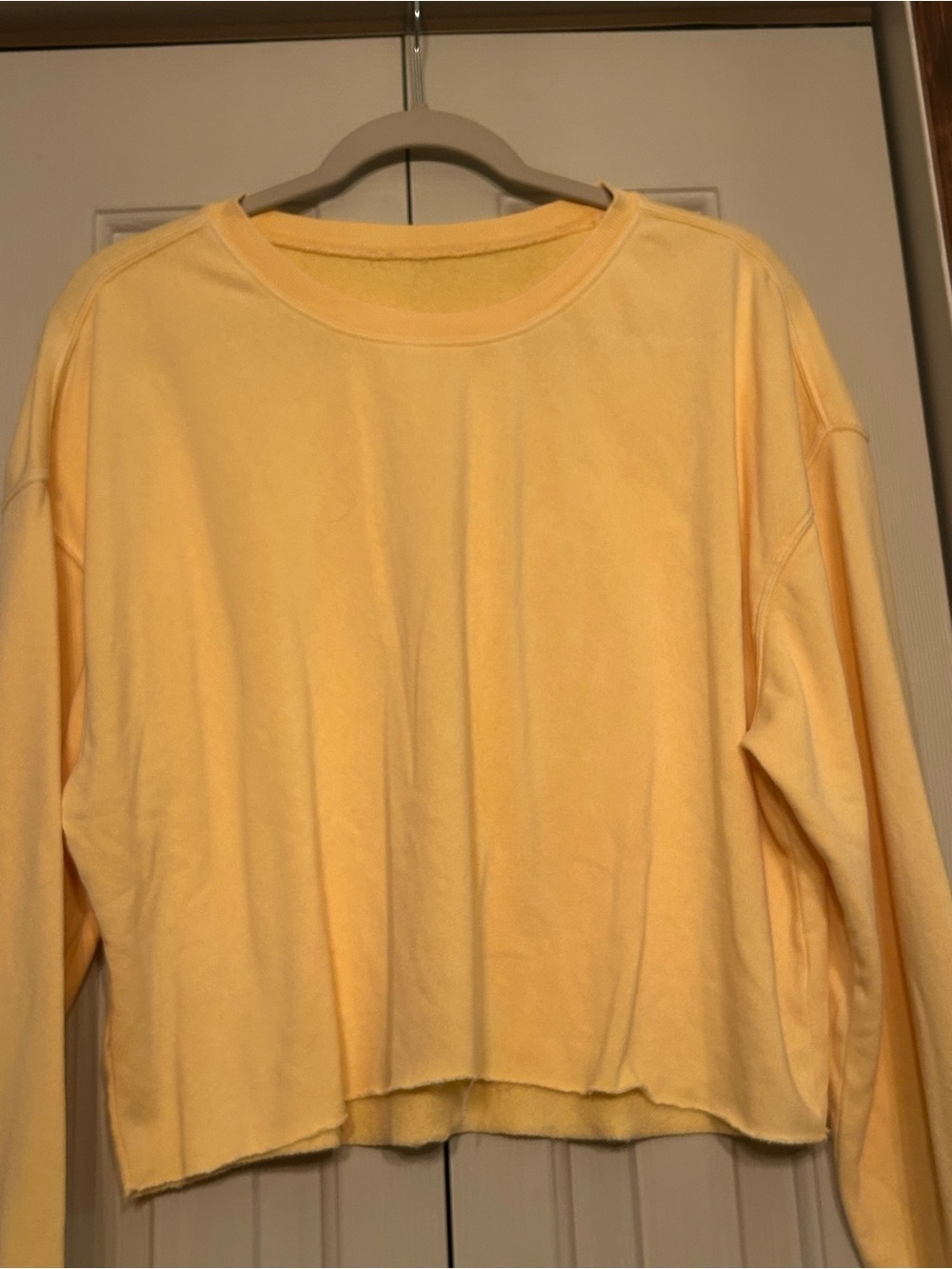 Light Yellow Crewneck Cropped Sweater NWOT